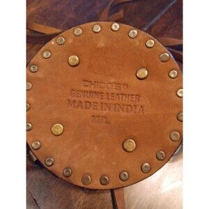 Chico's Leather Belt Boho Medallion Embellished Tie Waist‎ M/L